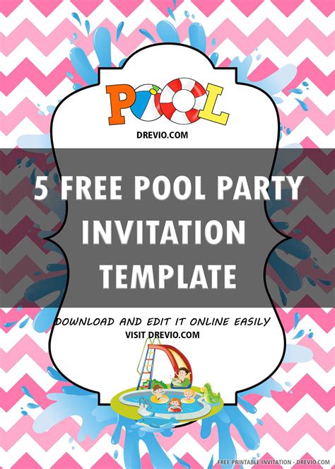 Free Free Printable Pool Party Invitation Templates Free
