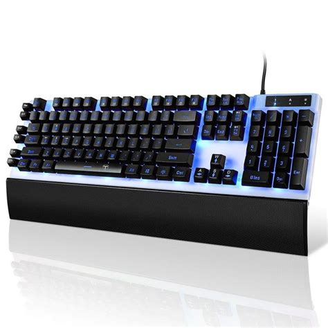 Programmable Gaming Keyboard With Mechanical Typing Feel 7 Color Led