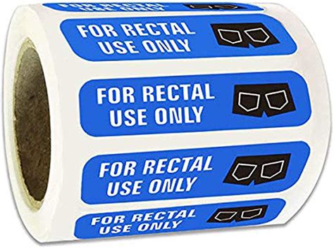 500 For Rectal Use Only Stickers Waterproof 15 X 38 Blue