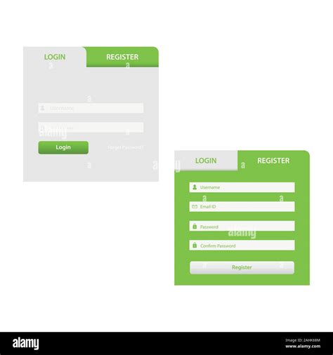 Login Screen And Sign In Form Template For Mobile App Or Website Design
