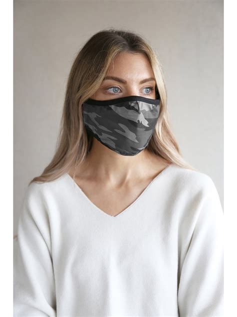 Breathe And Protect Organic Cotton Face Mask Adult Grey Camo Alluring