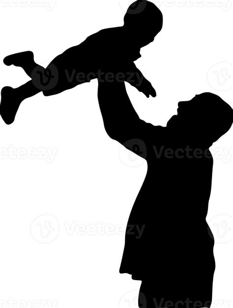 Father And Son Silhouette Illustration 23435043 Png