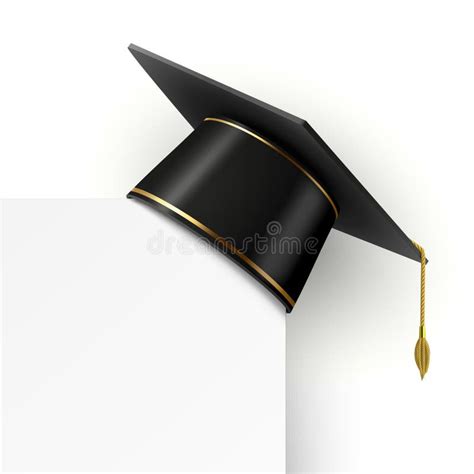 Black Graduation Cap With Golden Tassel Hanging On Corner Realistic 3d