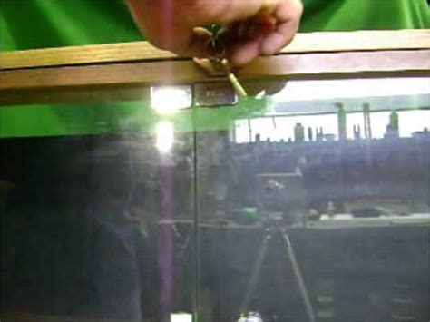 Clip on lock lock for swinging glass doors on cab. Simple lock for swinging glass cabinet doors - YouTube