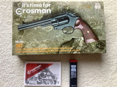 Crosman Vintage Model 38t Co2 Powered 22 Cal Pellet Revolver Ebay
