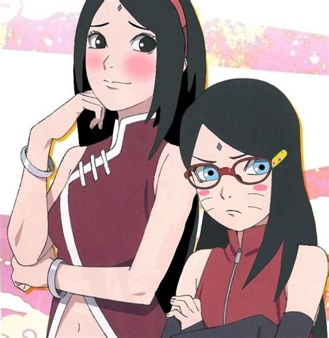 Uchiha Sarada And Uzumaki Shirutoborusara• In 2021 Anime Naruto Boruto