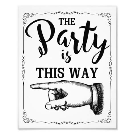 This Way Party Wedding Sign Left Arrow Zazzle Wedding Signs