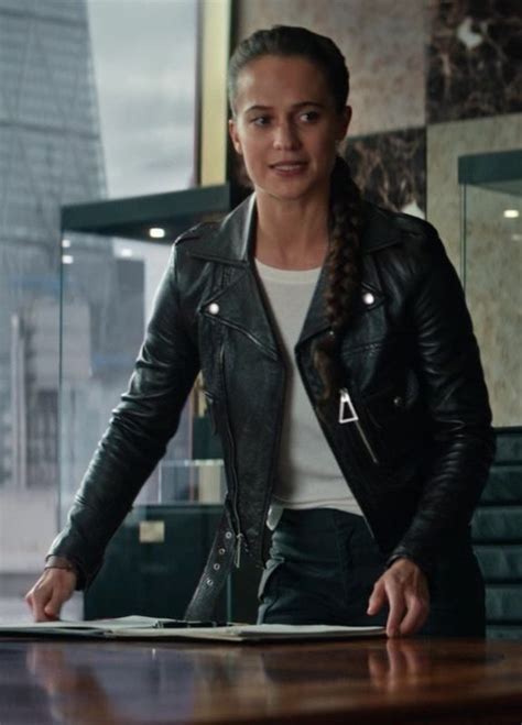 Leather Biker Jacket Worn By Alicia Vikander Lara Croft In Tomb