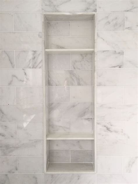 Carrara Marble Shower Niche Clean Look In 2019 Marble Showers