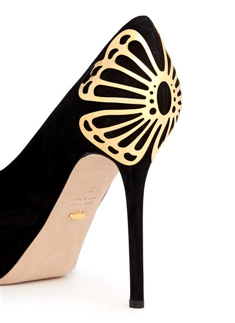 Lyst Sergio Rossi Butterfly Heel Suede Platform Pumps In Black