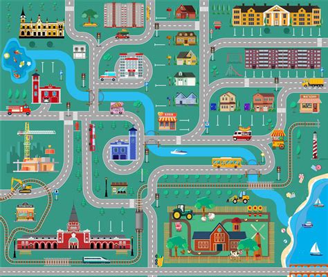 City Map For Kids Cities And Towns Map