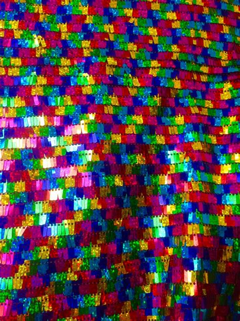 1 Yard Rainbow Multicolor Sequin Fabric Holographic Sequin Etsy France