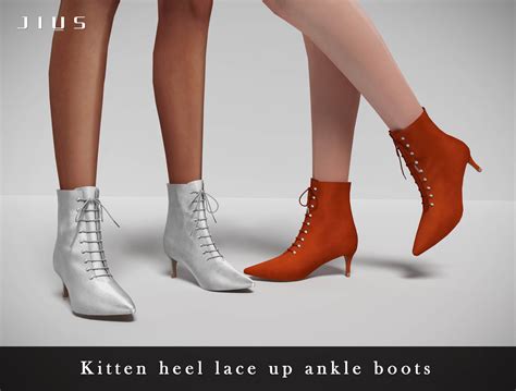 Sims 4 Kitten Heel Lace Up Ankle Boots The Sims Book