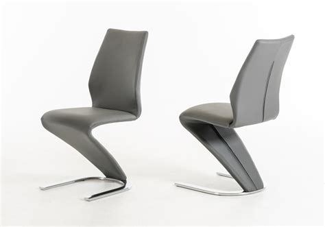 Penn Modern Grey Leatherette Dining Chair Set Of 2