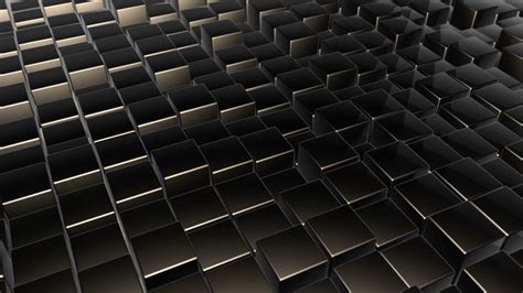 Scrolling Floor Made Up Of Metallic Cubes Shiny Metal