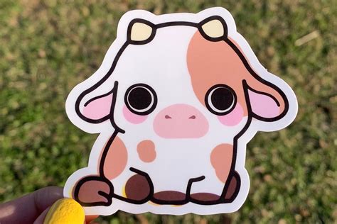 Cute Cow Sticker Kawaii Vaca Para Ganaderos Y Ganaderos Etsy España