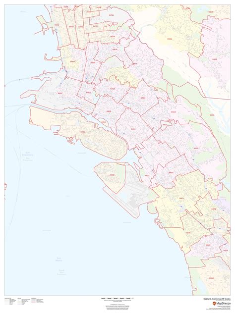 oakland zip code map map of the world