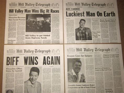 Back To The Future 2 Hill Valley Telegraph Biff Prop Newspaper