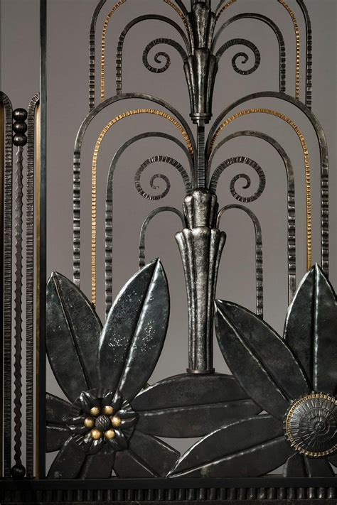 Full information about artistic iron works in edmonton, alberta, canada: Fine Art Deco Style Wrought-Iron Door For Sale at 1stDibs