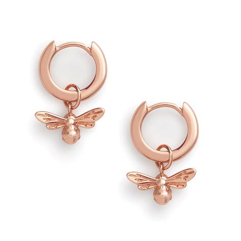 Lucky Bee Rose Gold Bee Huggie Hoops Olivia Burton London