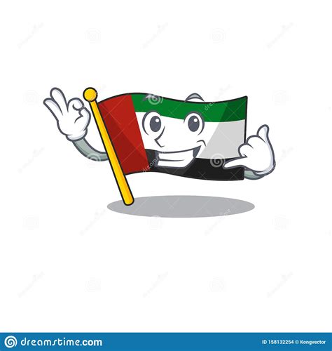 Call Me Flag United Arab Emirates in Character Stock Vector ...
