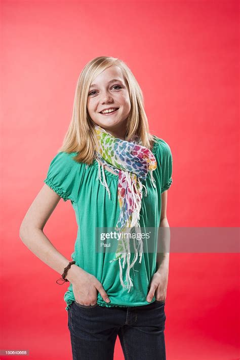Smiling Blond Teenage Girl High Res Stock Photo Getty Images