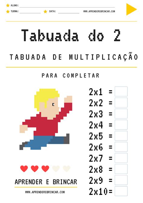 Tabuada Game Da Multiplicação Para Completar