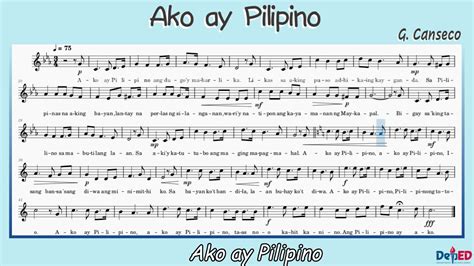 Ako Ay Pilipino K12 Song Awitin Na May Dynamics Sheet Music