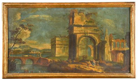 Studio Of Marco Ricci Italian 1676 1730 Capriccio Landscape With