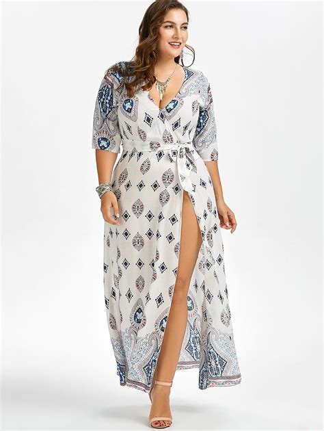 Printed Beach Maxi Floor Length Plus Size Dress | Cutout maxi dress ...