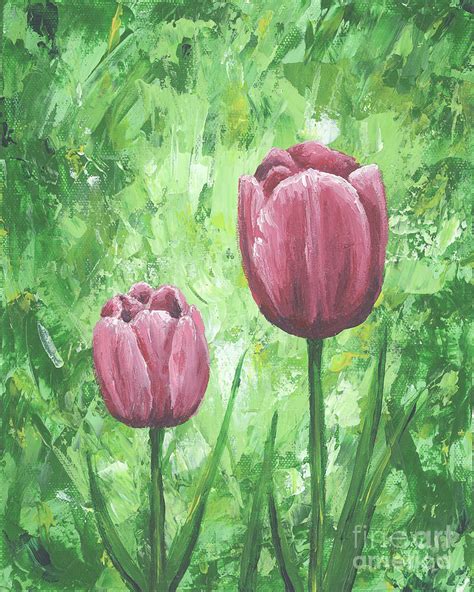 Pink Tulips 2 Painting By Jeannette Bowen Fine Art America