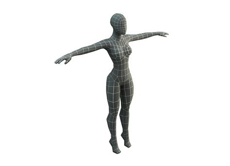 3d model base mesh female low poly vr ar low poly cgtrader