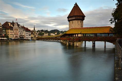 Bilder Von Schweiz Lucerne Brücken Fluss Städte Gebäude