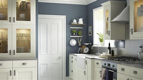 B&q kitchen cabinet oak effect kitchen clad on wall panel 356mm x 757mm (4633) 4.5 out of 5 stars. Carisbrooke Ivory, Kitchen Cabinet Doors & Fronts, Kitchens - B&Q | Blue kitchen walls, Heritage ...