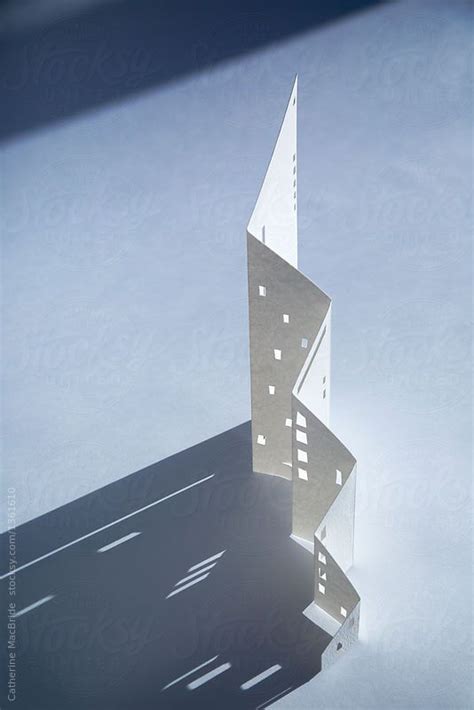 A Graphic Building Design Made From Paper And Full Of Light And Shadow