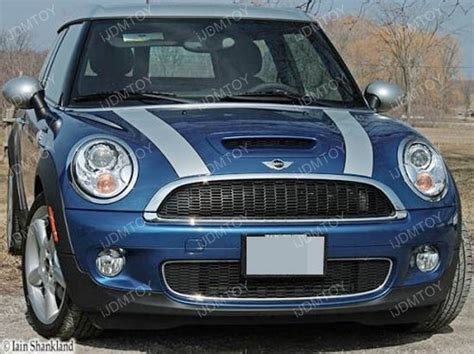 Grey Rally Racing Stripes Vinyls For Mini Cooper Hood And Hatch Fit All