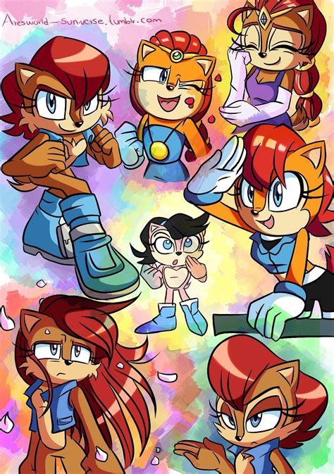 Sally Acorn Evolution Sonic The Hedgehog Amino