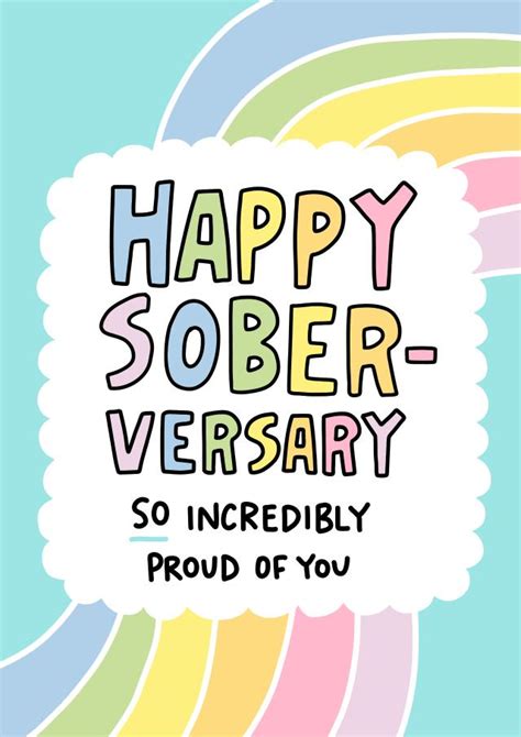Happy Soberversary Congratulations Card For Sober Friend In Recovery