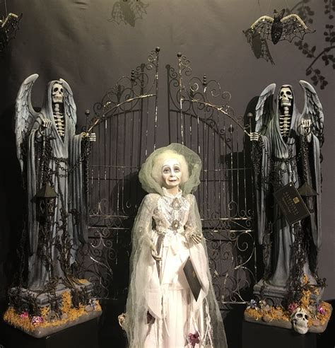 Tabletop Cemetery Gate with Grim Reaper Statues Katherine's Collection - TheHolidayBarn.com