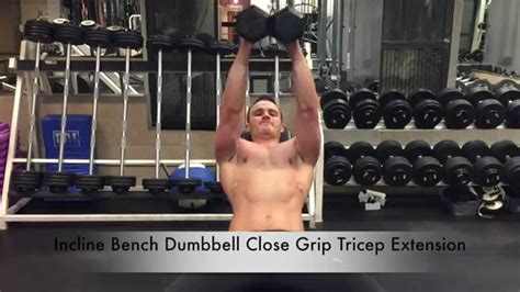 Incline Bench Dumbbell Close Grip Tricep Press Youtube