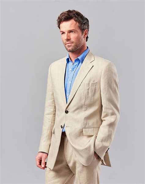 Linen Suit Jacket Stone