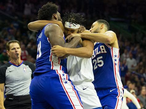 Check out timberwolves vs 76ers highlights full game subscribers to sports talk line channel for more sports highlights and join our membership programs for. Ben Simmons reacts to 76ers vs Timberwolves fight: Joel ...