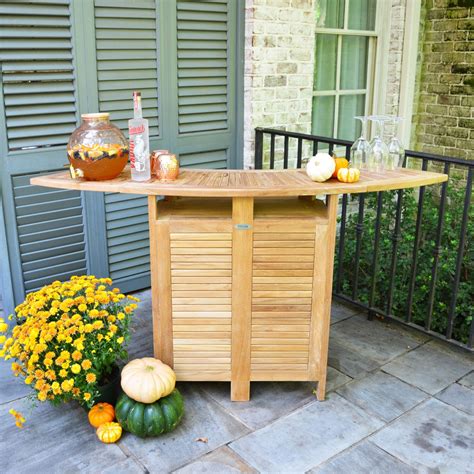 Teak Folding Bar Cabinet Teak Backyard Outdoor Patio Furniture For