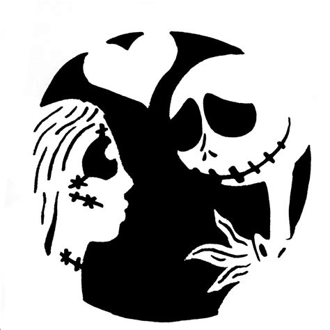 Nightmare Before Christmas Jack And Sally Pumpkin Stencil