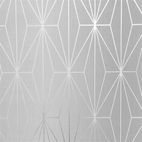Kayla Metallic Geometric Wallpaper Silver Muriva 703010