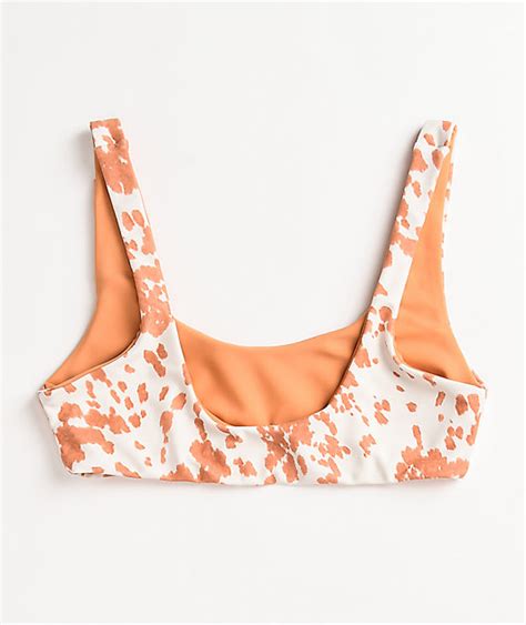 Damsel Dex Reversible Orange And White Sport Bikini Top