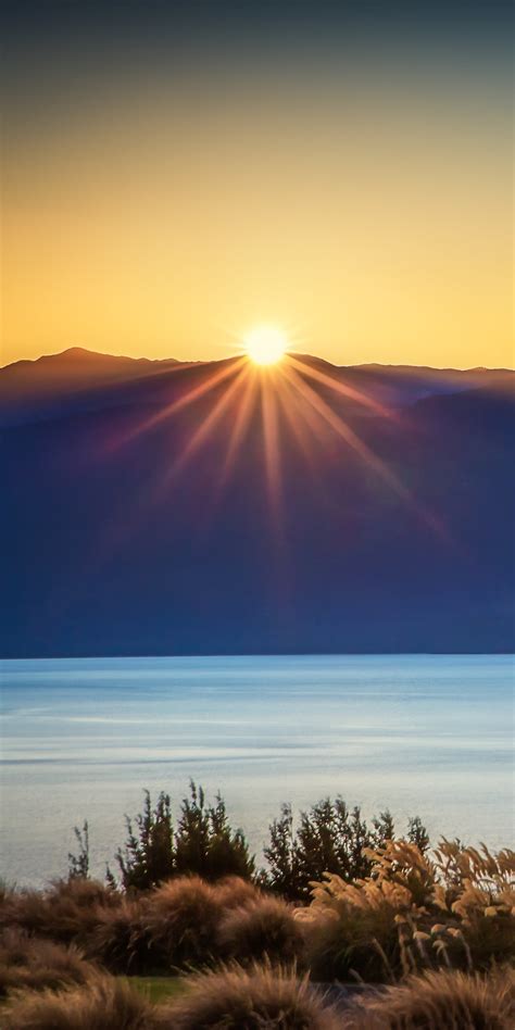 1080x2160 Sun Burst Lake Te Anau 4k One Plus 5thonor 7xhonor View 10