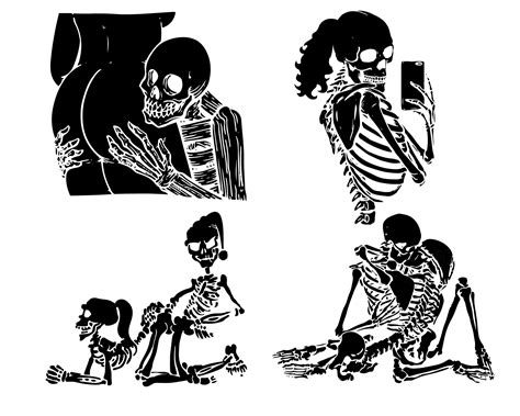 4 Skeletons Clipart Svg Sex Positions Svg Kamasutra Png Funny Selfie Skeleton Erotic