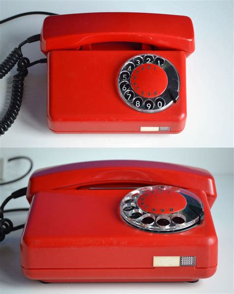 Fully Working Rotary Phone Red Rotary Phone Soviet Retro Telephone