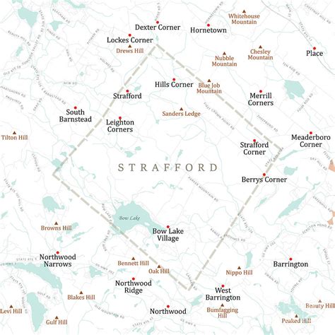 Nh Strafford Strafford Vector Road Map Digital Art By Frank Ramspott